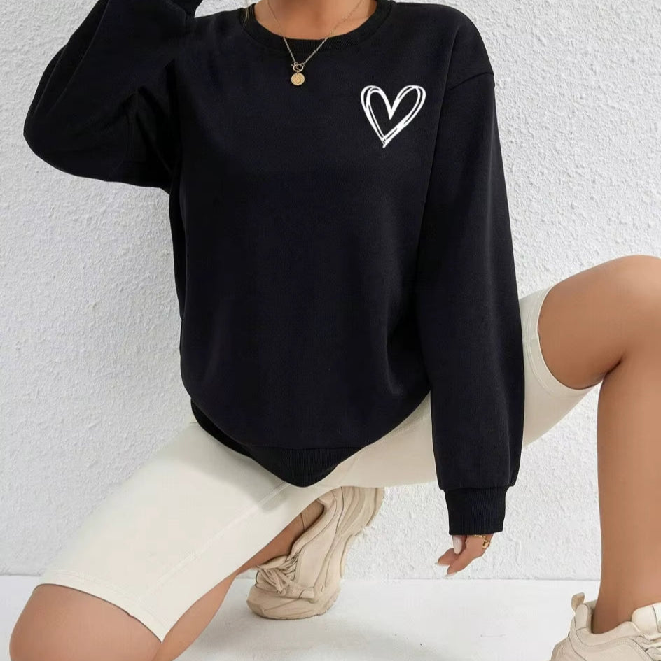 Sweat Coeur Ras du Cou