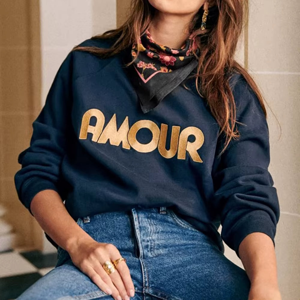 Sweat Femme Décontracté Amour sur une femme