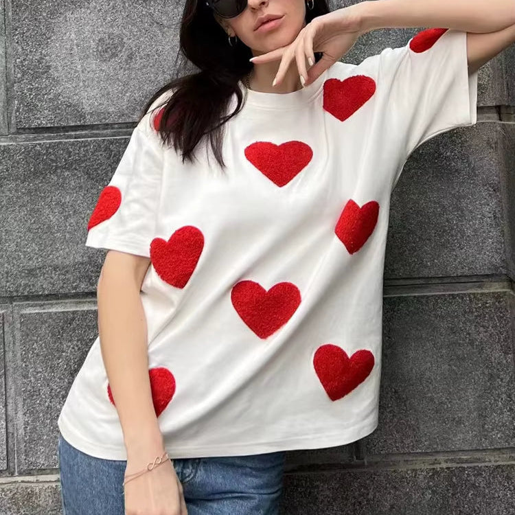 T-shirt 100% Coton Coeur Rouge