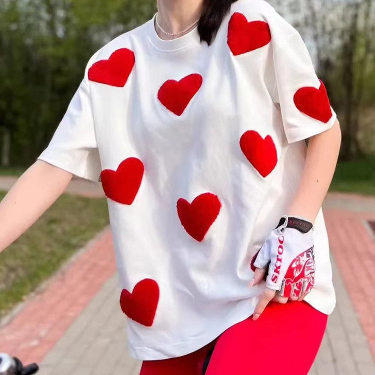 T-shirt 100% Coton Coeur Rouge