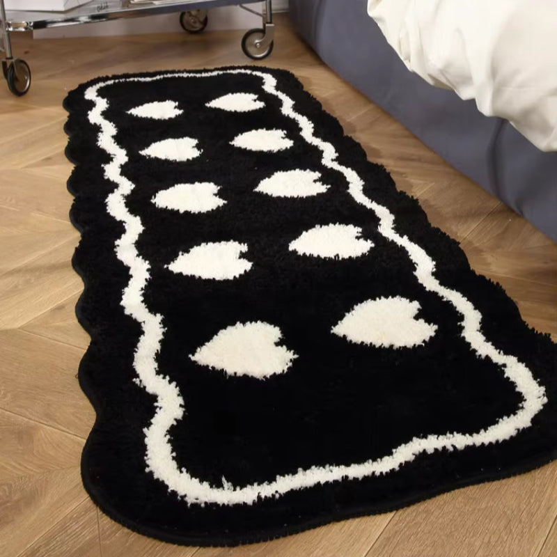 Tapis Descente de Lit Rectangulaire à Coeur