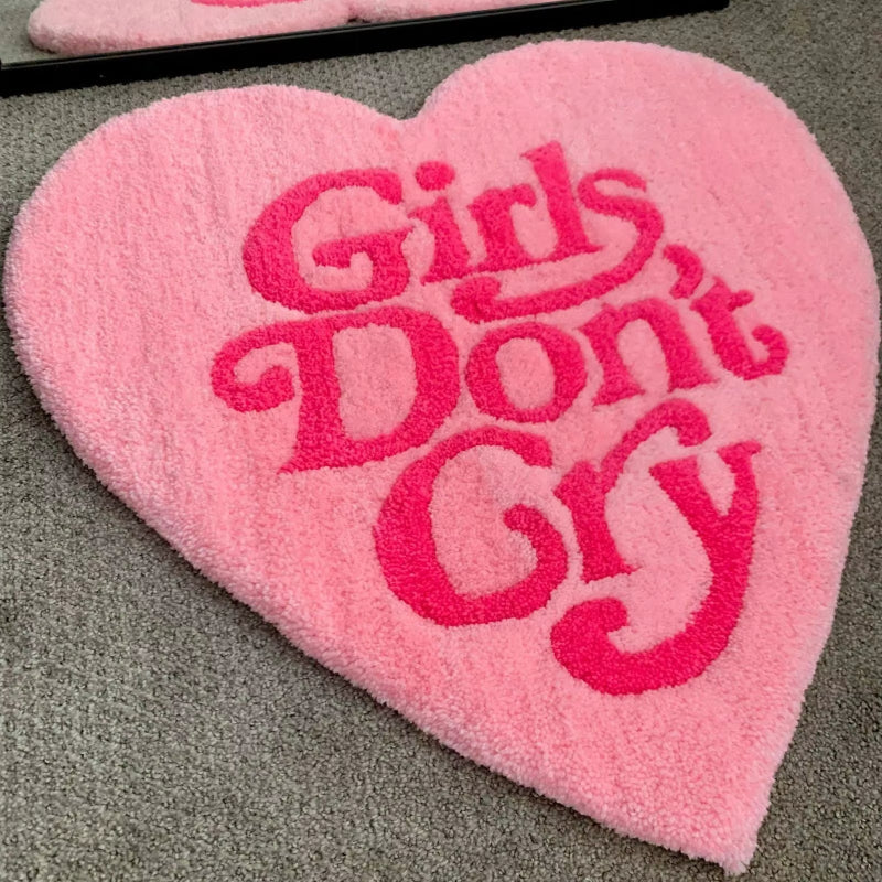 Tapis Rose Girl en Forme de Coeur