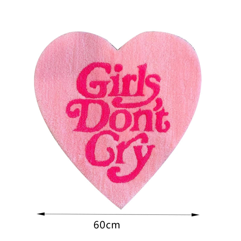 Tapis Rose Girl en Forme de Coeur