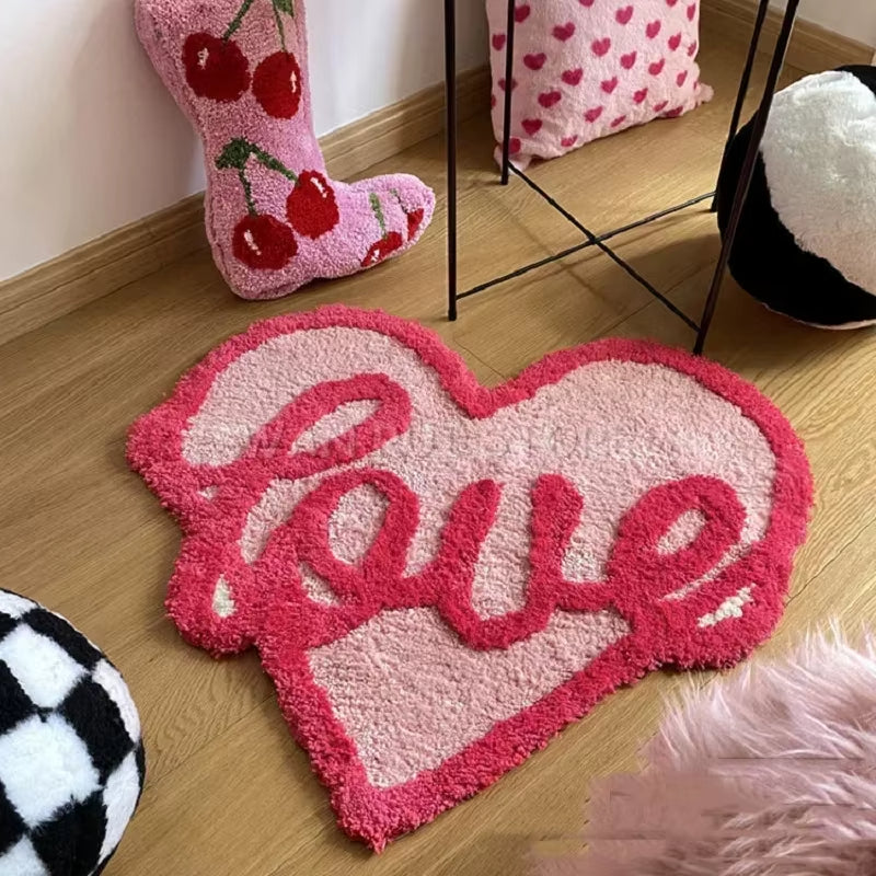 Tapis Rose Love Tout Doux posé au sol