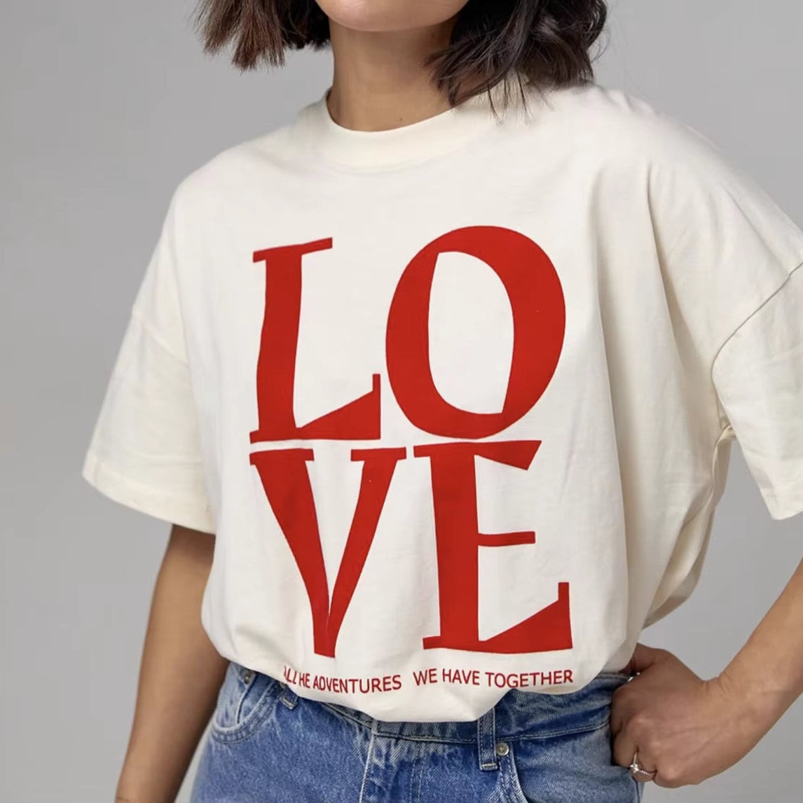 Tee Shirt Femme Blanc Love