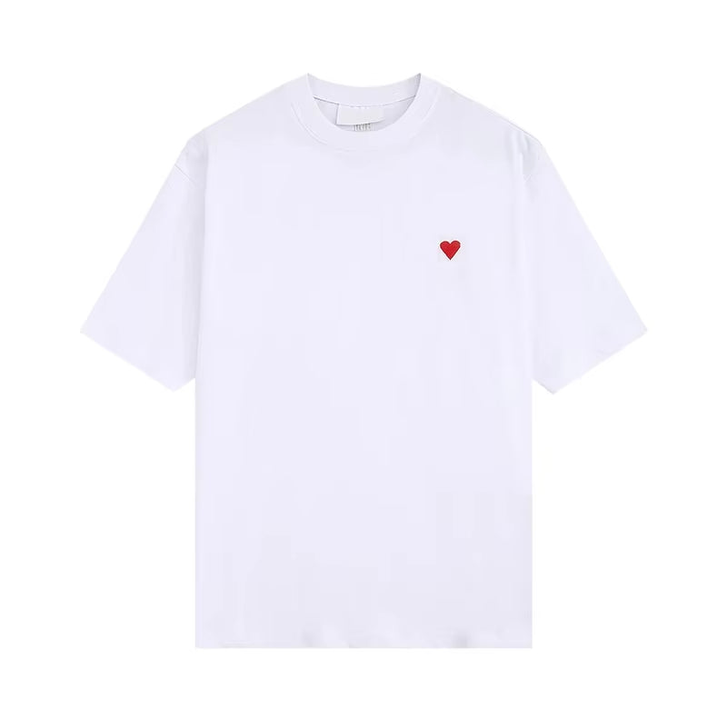 Tee Shirt Femme Simple Coeur rouge sur fond blanc