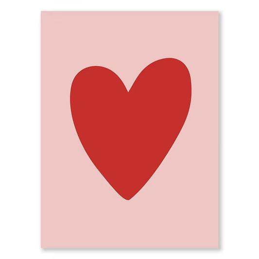 Affiche Poster Coeur Rouge sur fond blanc