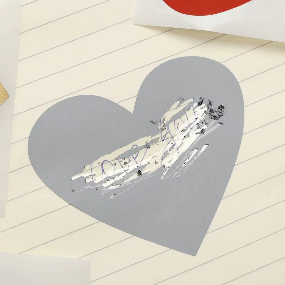 Autocollant Coeur pour Carte à Gratter