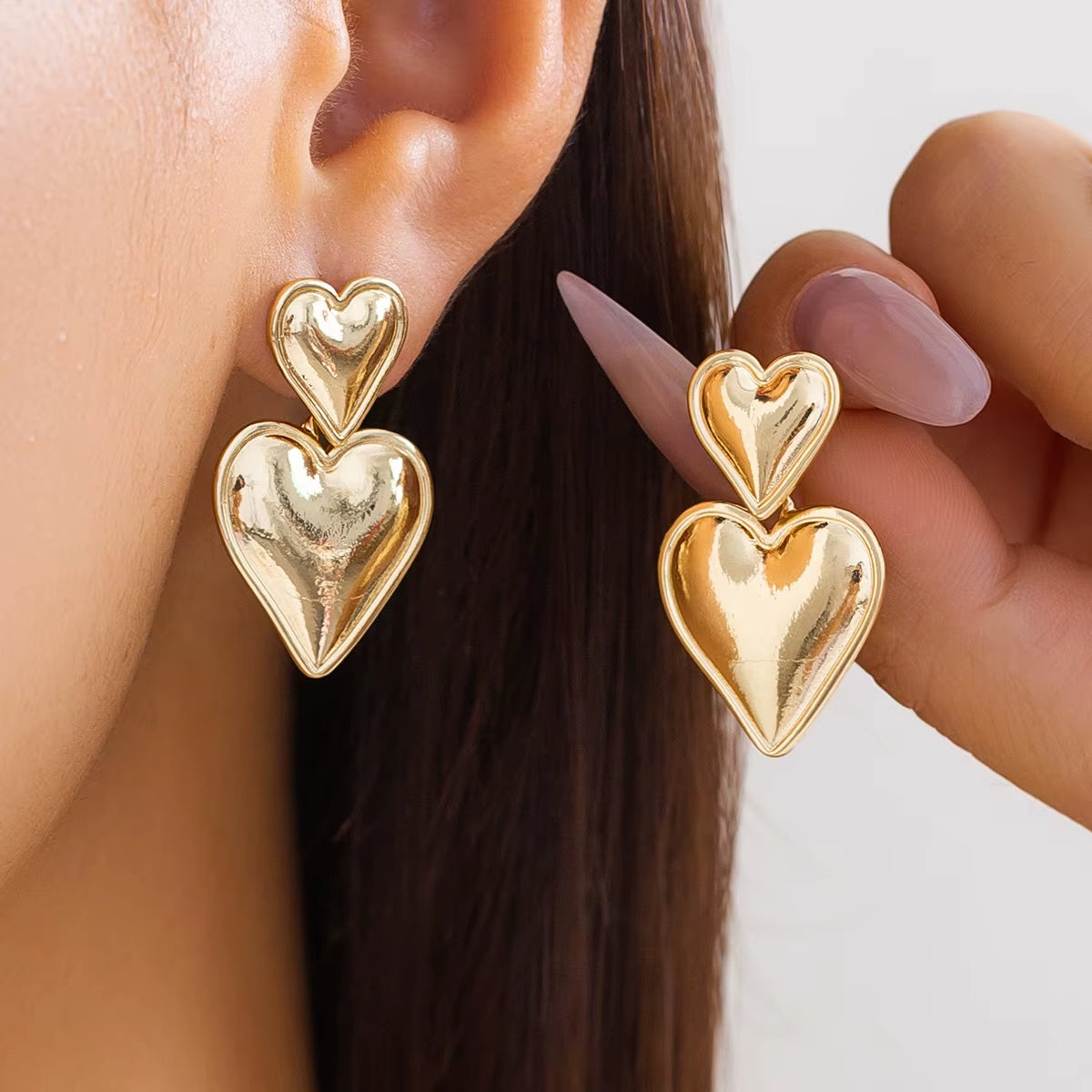 Boucle D'oreille Coeur Dorée