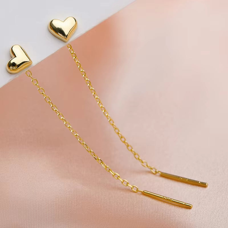 Boucle D'oreille Coeur Pendante