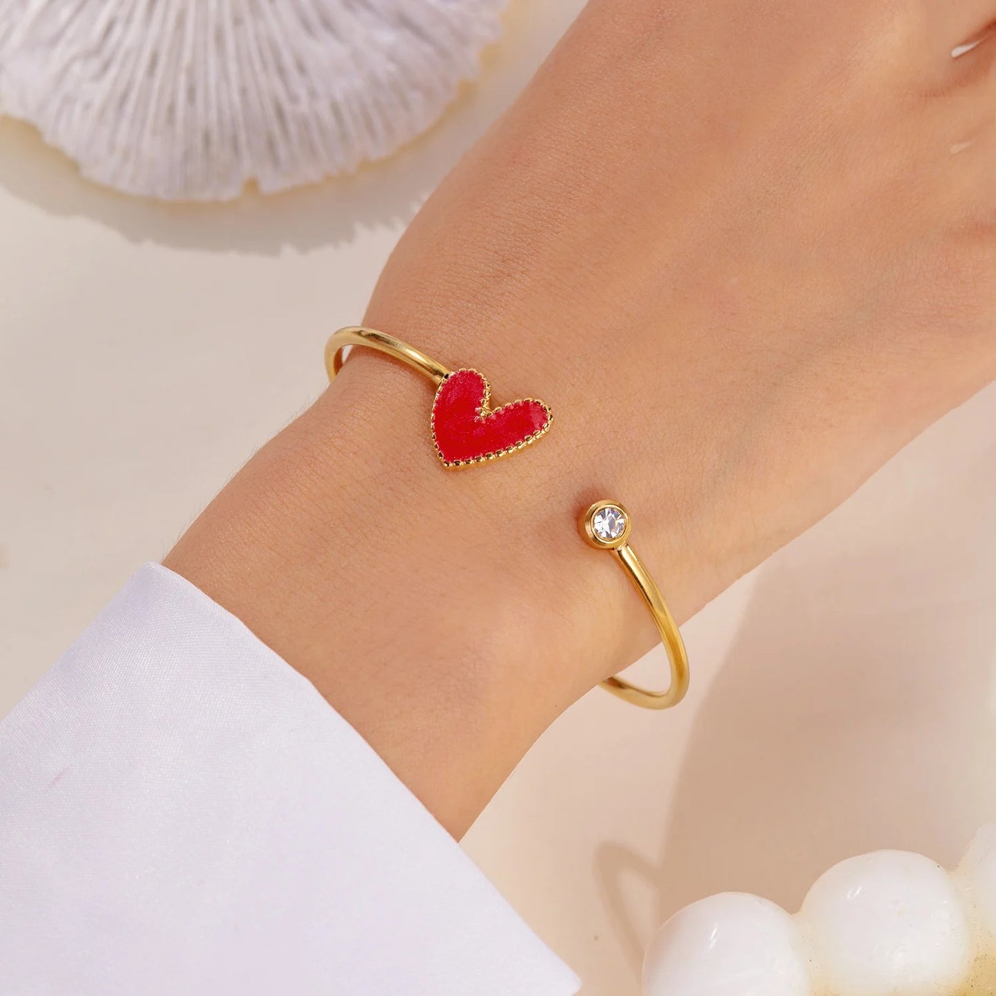 Bracelet Femme Ouvert Cœur