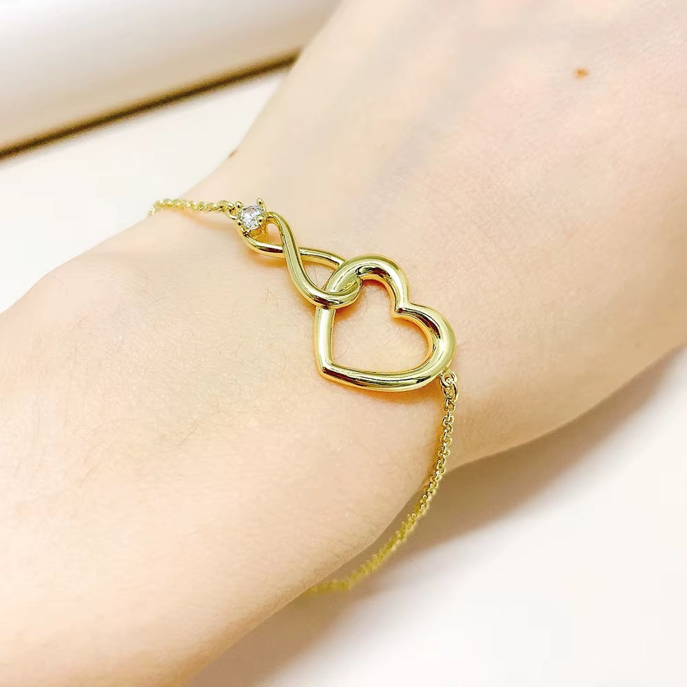 Bracelet Fin Coeur Infini Délicat