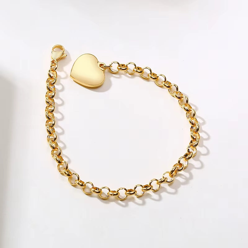 Bracelet en Maille Pendentif Coeur