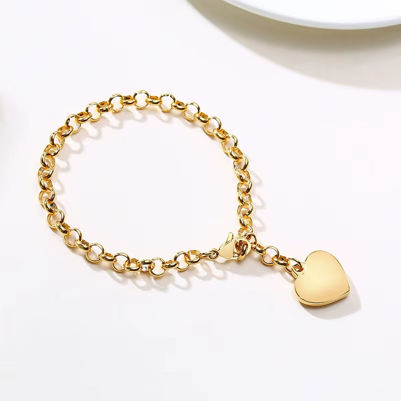 Bracelet en Maille Pendentif Coeur