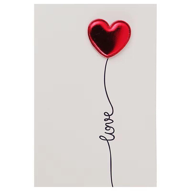 Carte Postale Coeur Métal sur fond blanc
