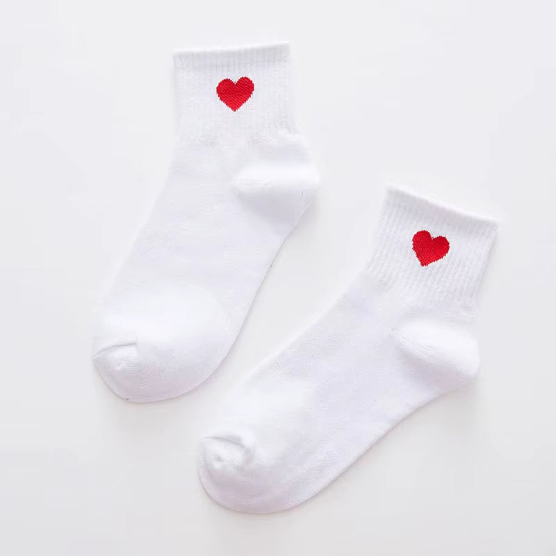 Chaussettes Courtes avec Coeur sur fond gris
