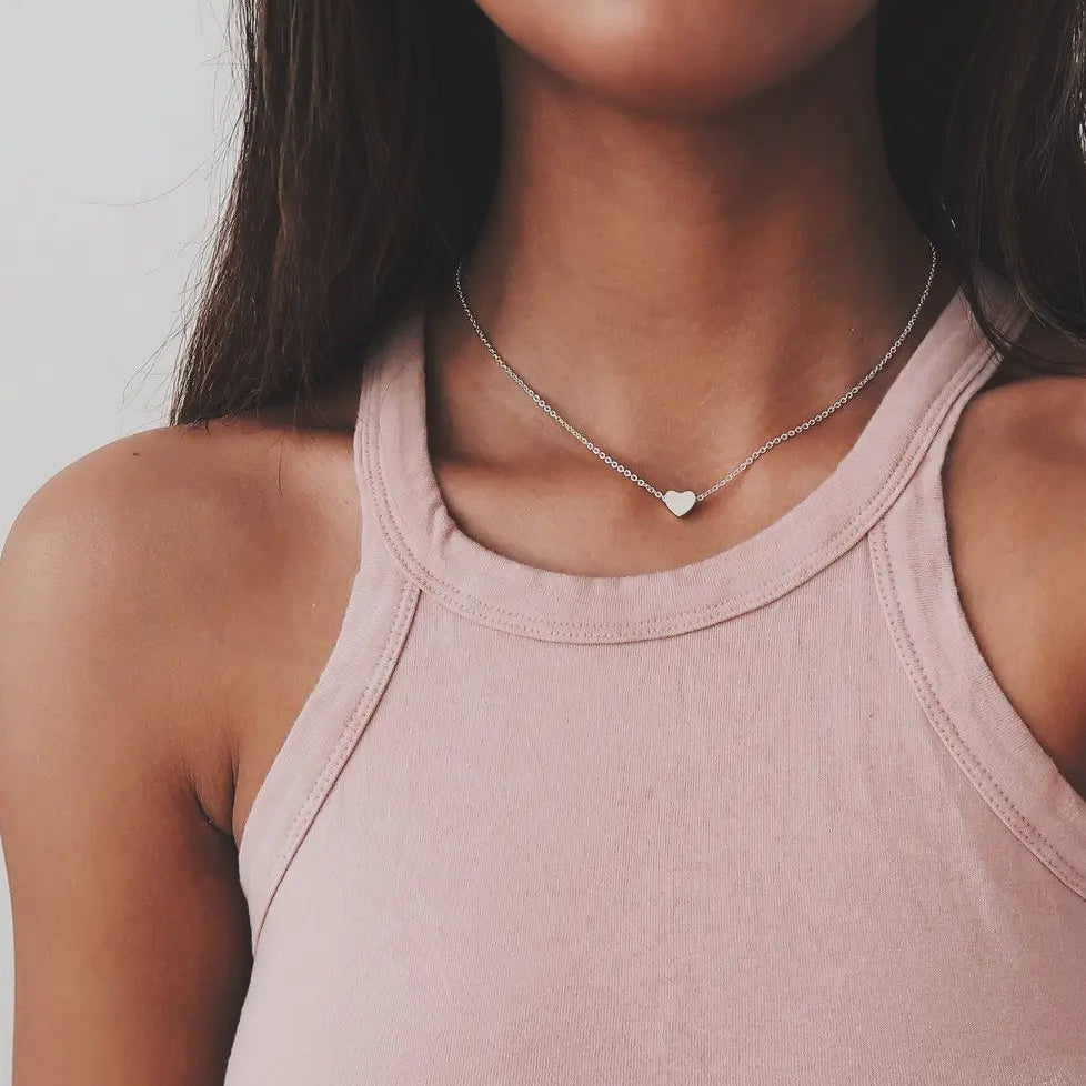 Collier Court et Fin avec Coeur