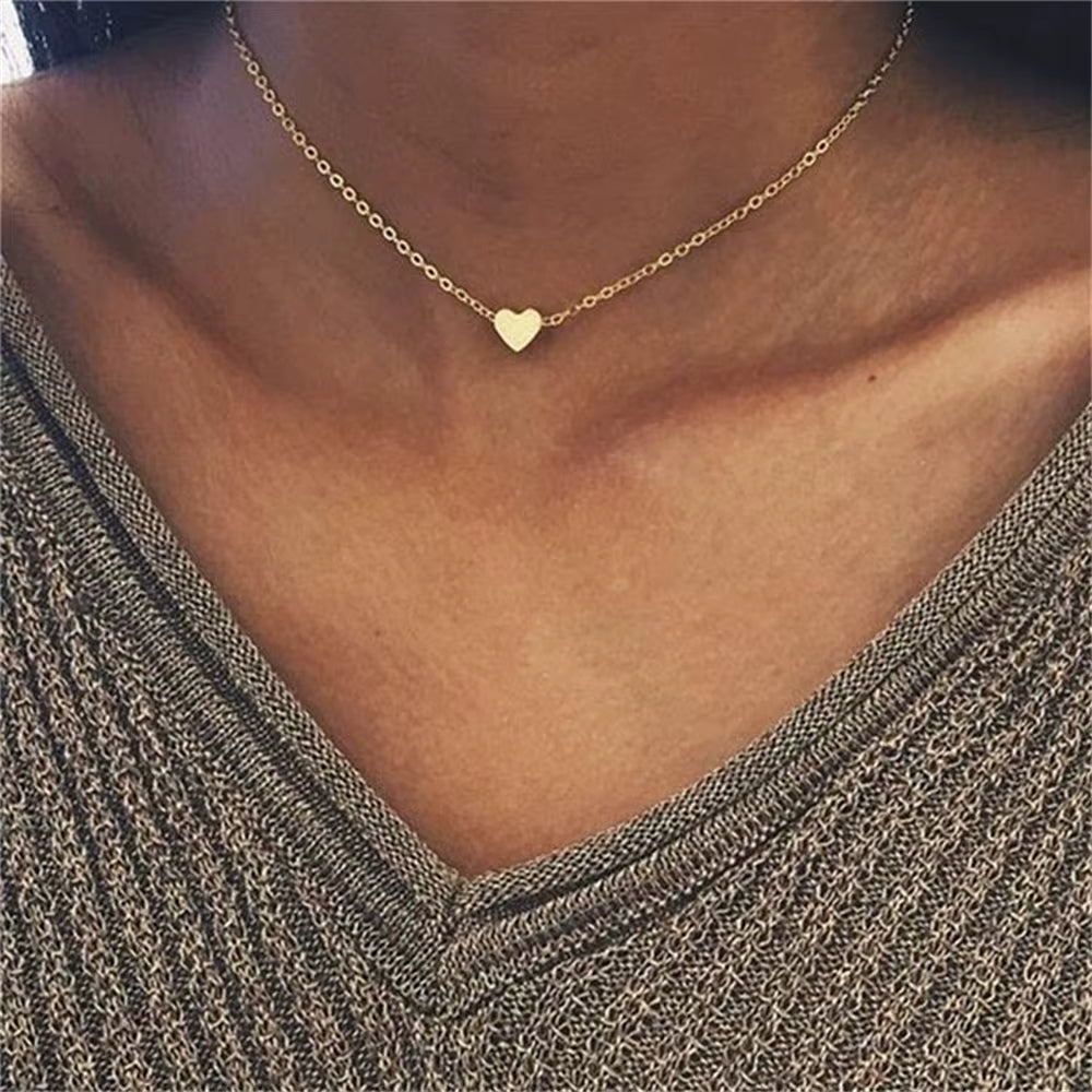 Collier Court et Fin avec Coeur
