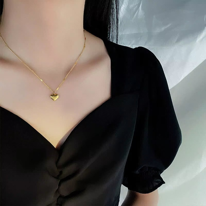Collier Fin Pendentif Coeur "Love"