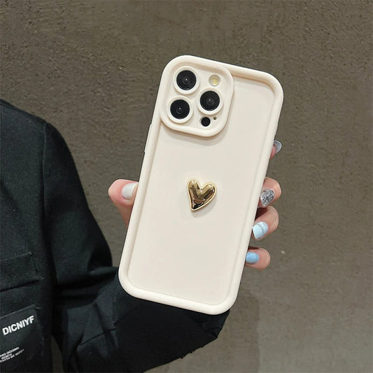 Coque de Telephone Cœur Doré iPhone