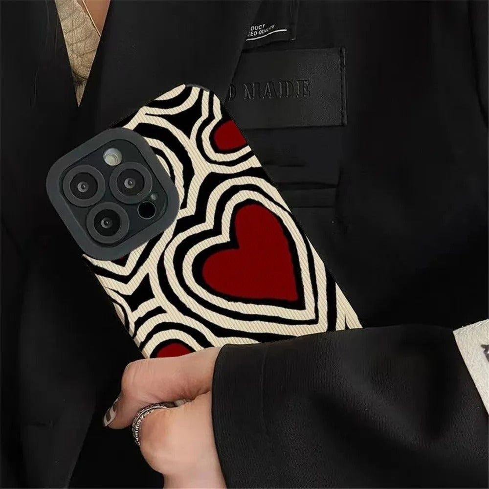 Coque de Telephone Cœur Graphique iPhone