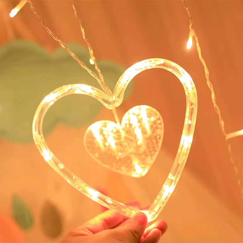 Guirlande Lumineuse Rideau Led Coeur