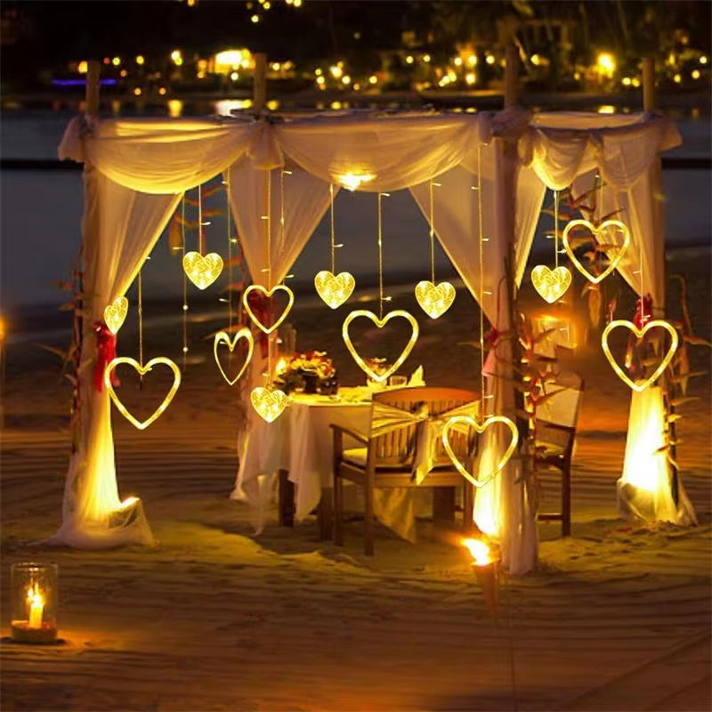 Guirlande Lumineuse Rideau Led Coeur