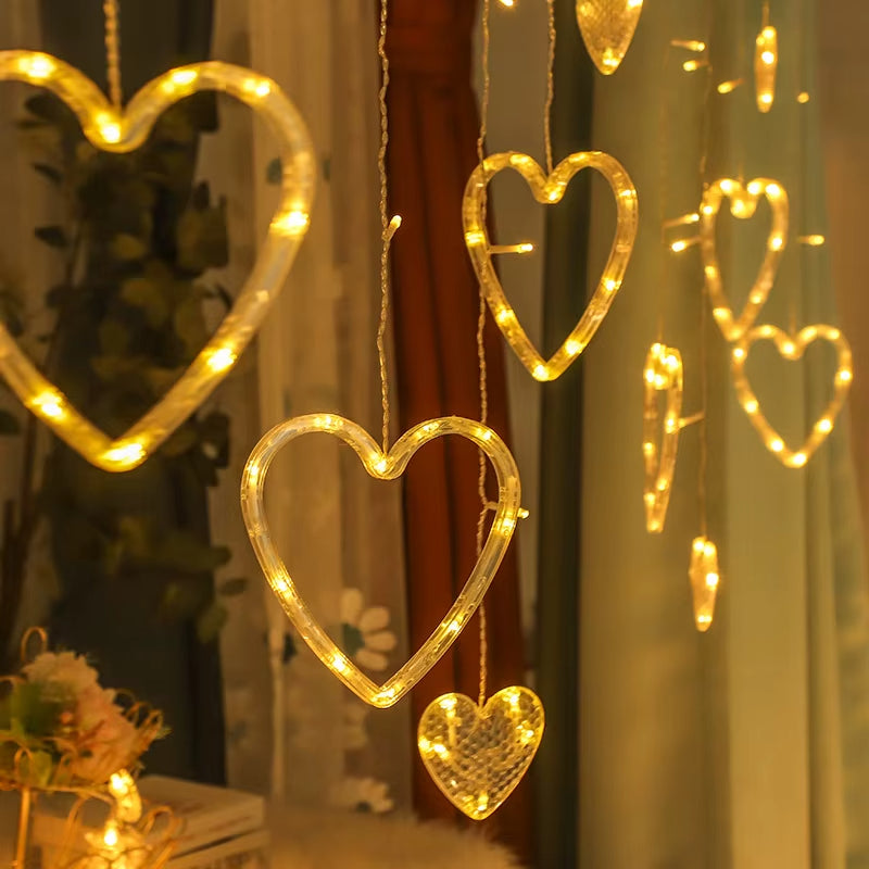 Guirlande Lumineuse Rideau Led Coeur