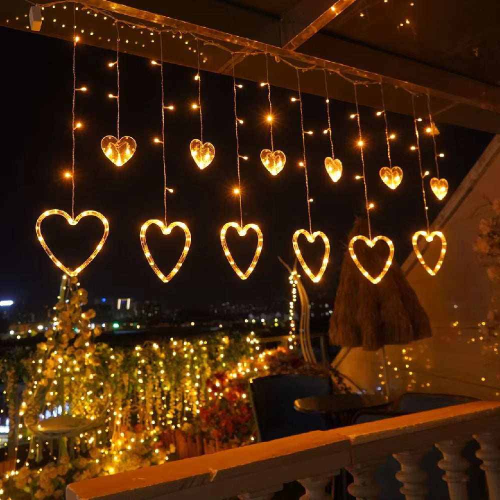 Guirlande Lumineuse Rideau Led Coeur