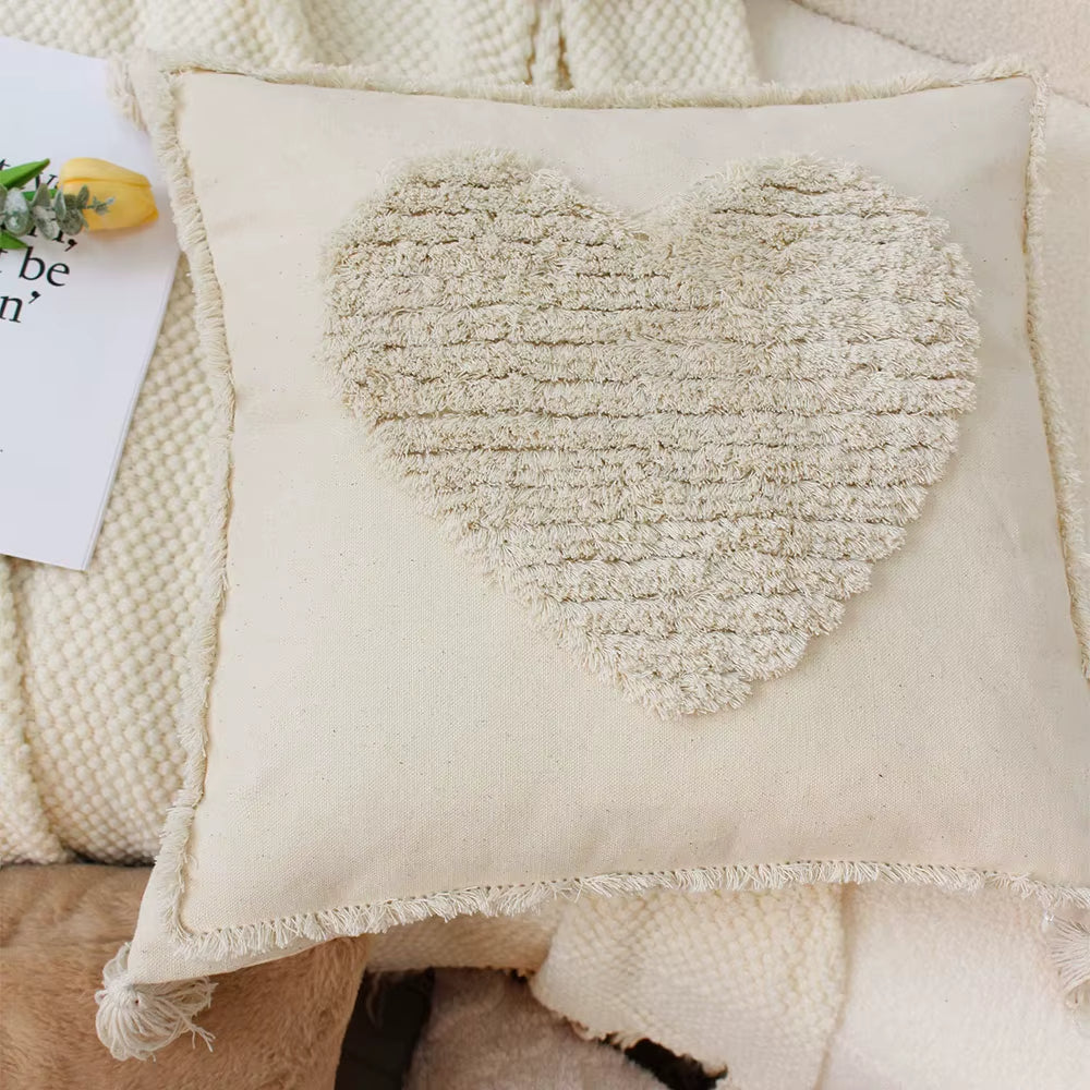 Housse de Coussin Bohème Coeur