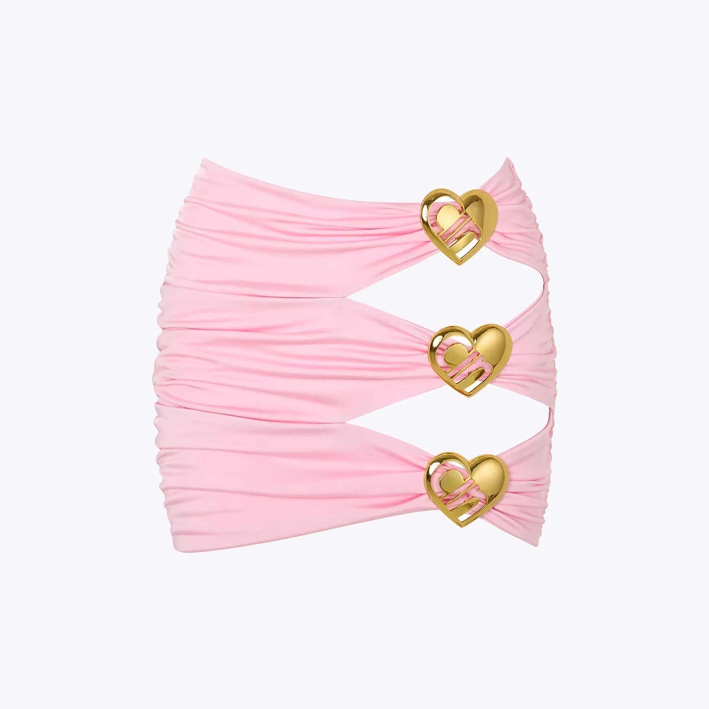 Maillot de Bain 1 pièce avec Jupe Attache Coeur