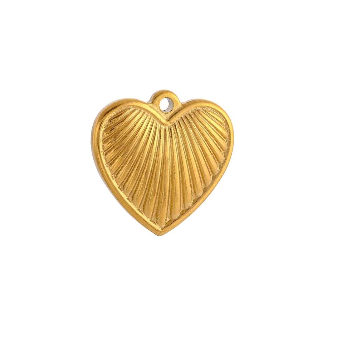 Pendentif Femme Coeur Rayé sur fond blanc
