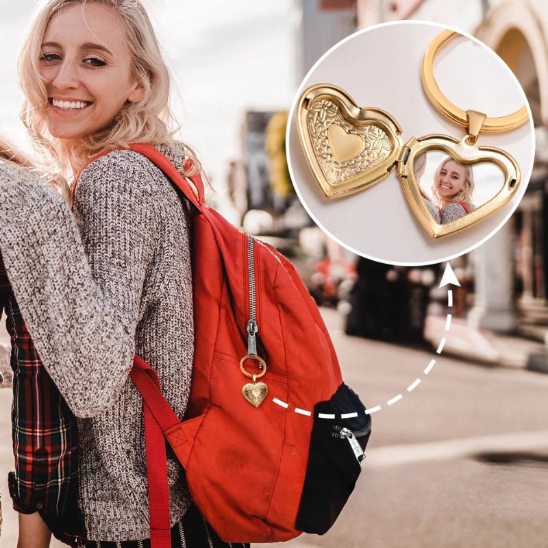 Porte Clé Cœur Porte-Photo