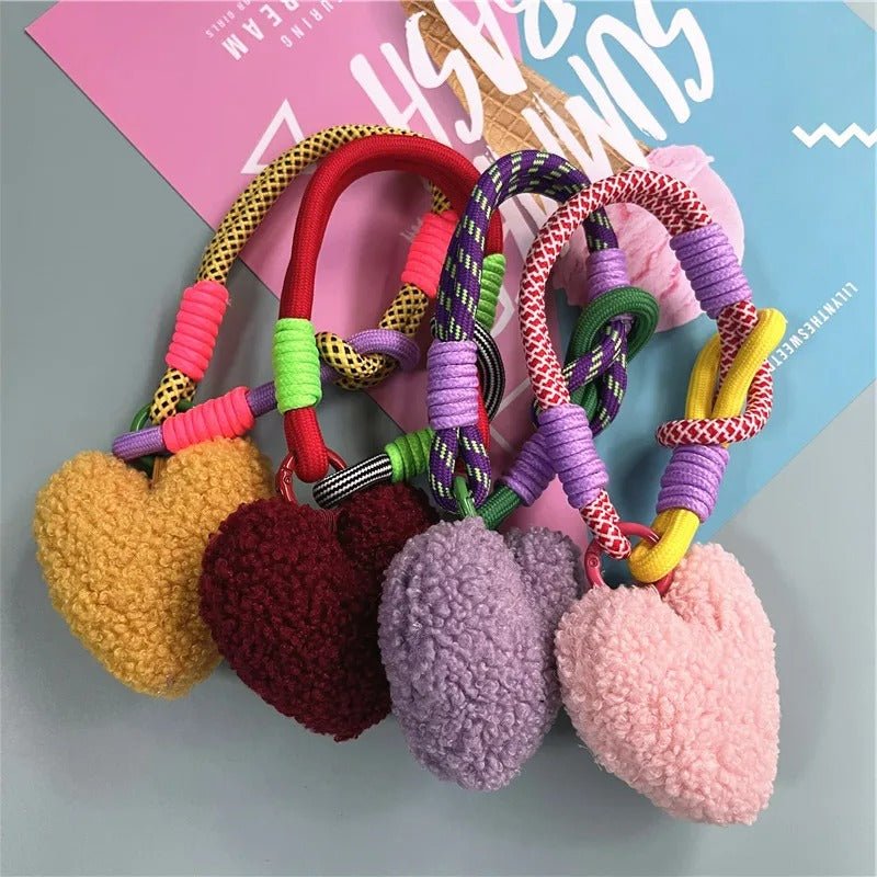 Porte Clé Original Cœur Peluche