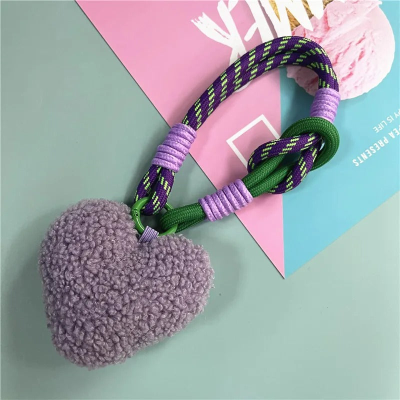 Porte Clé Original Cœur Peluche
