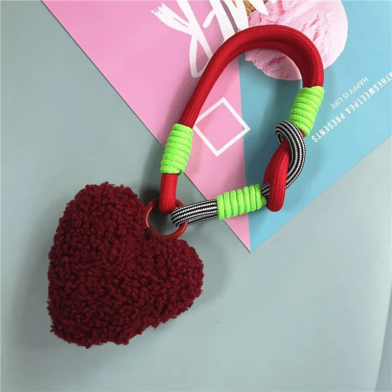 Porte Clé Original Cœur Peluche