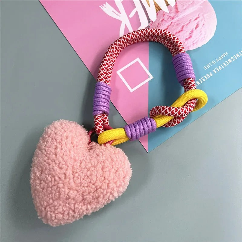 Porte Clé Original Cœur Peluche