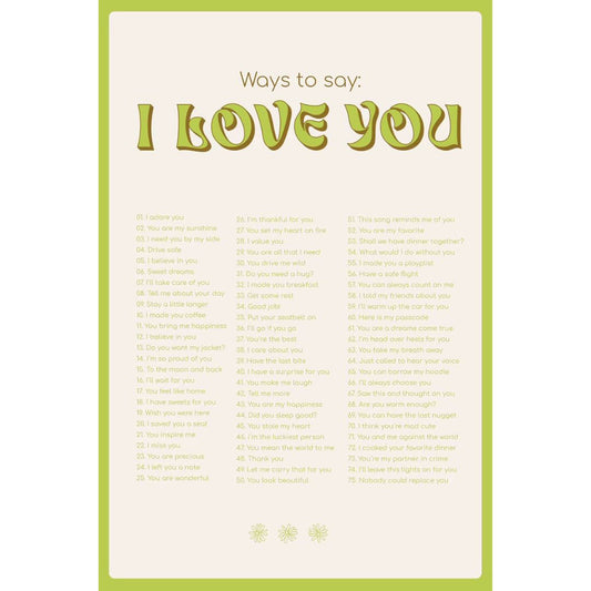 Poster Mural "I Love You" sur fond blanc