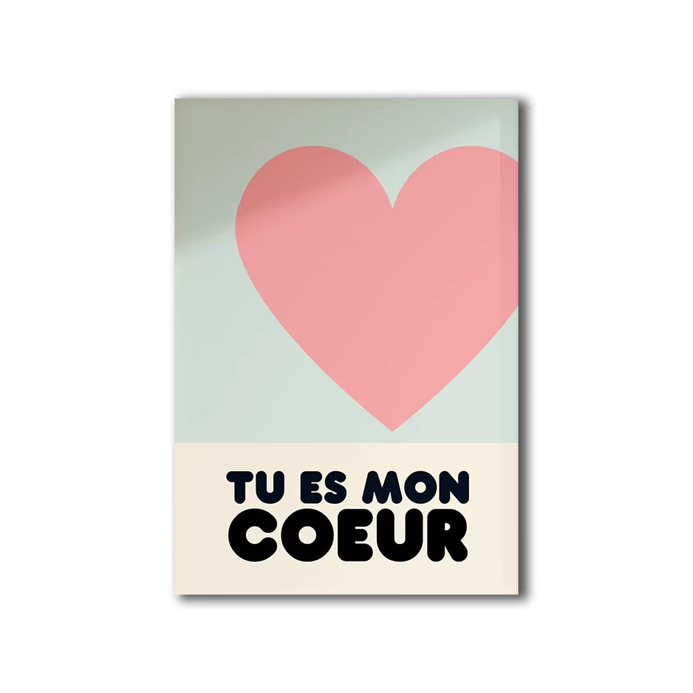 Poster Mural "Tu Es Mon Coeur" sur fond blanc