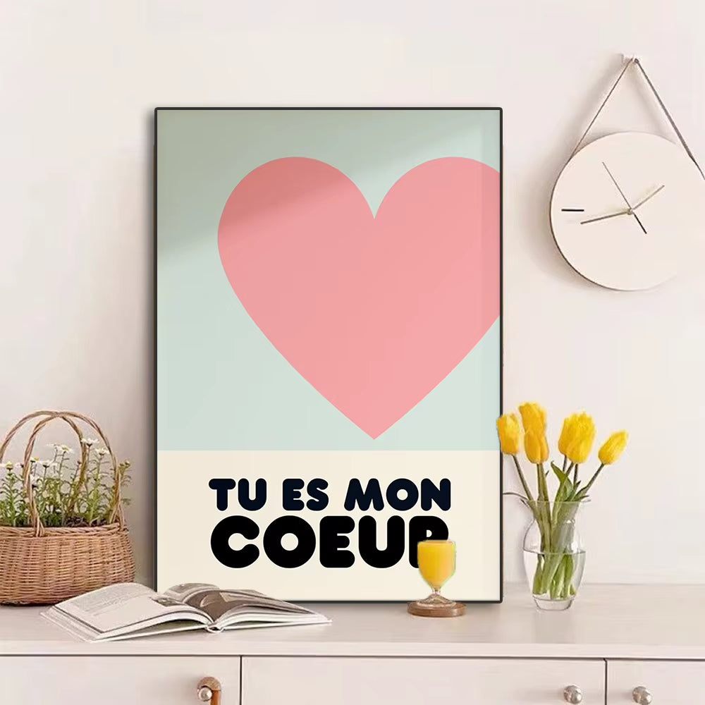 Poster Mural "Tu Es Mon Coeur"