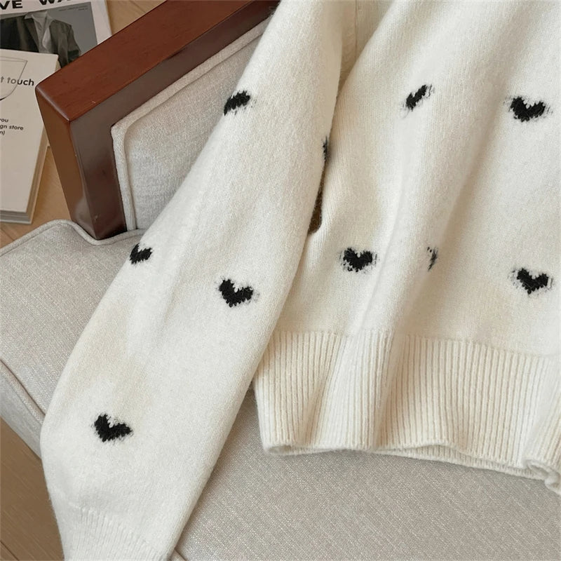 Pull Confortable Motif Coeur