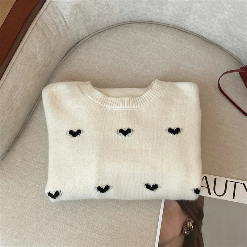 Pull Confortable Motif Coeur