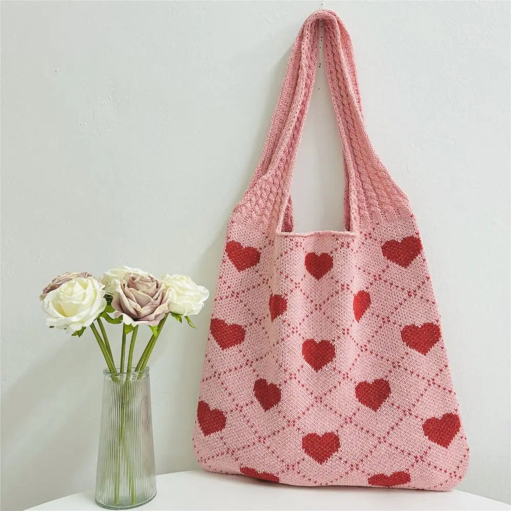 Sac Femme Rose à Motifs de Coeurs