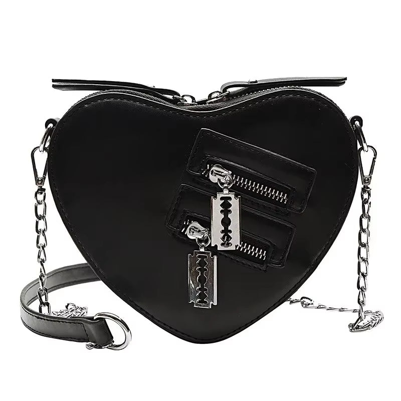 Sac à Main Coeur Noir et Moderne sur fond blanc