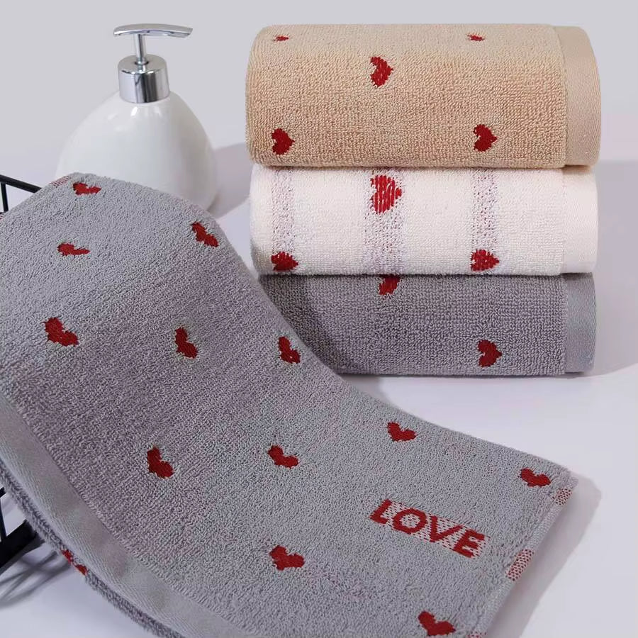 Serviette de Bain Absorbante Coeur