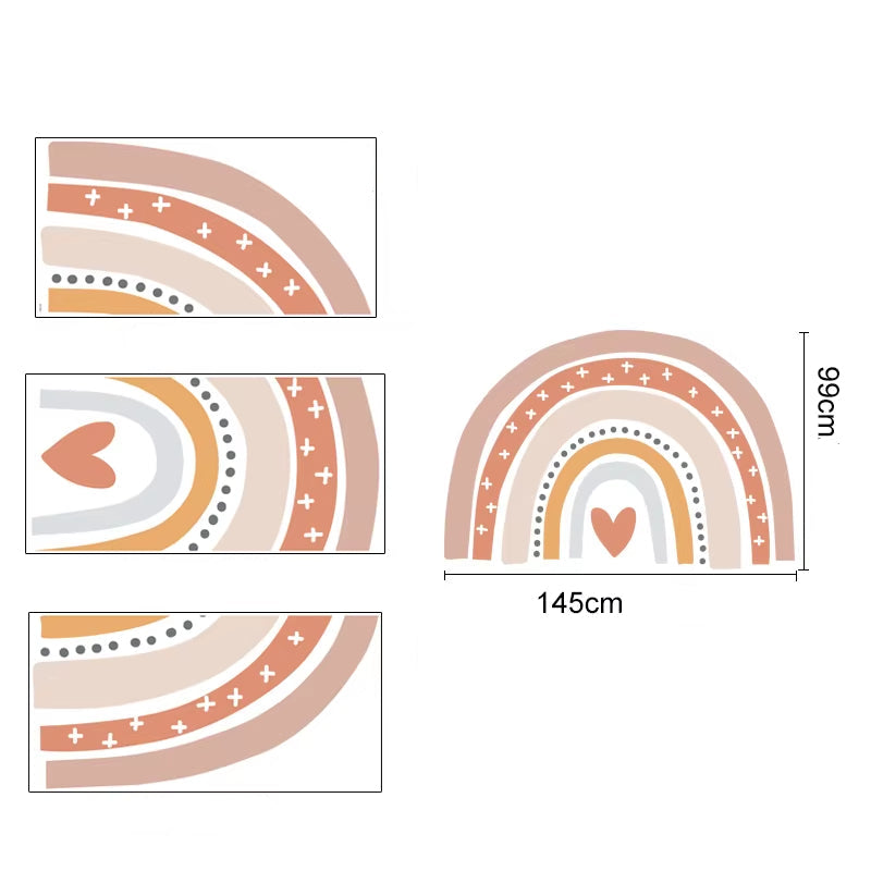 Stickers Muraux Grand Format Arc-en-ciel et Coeur