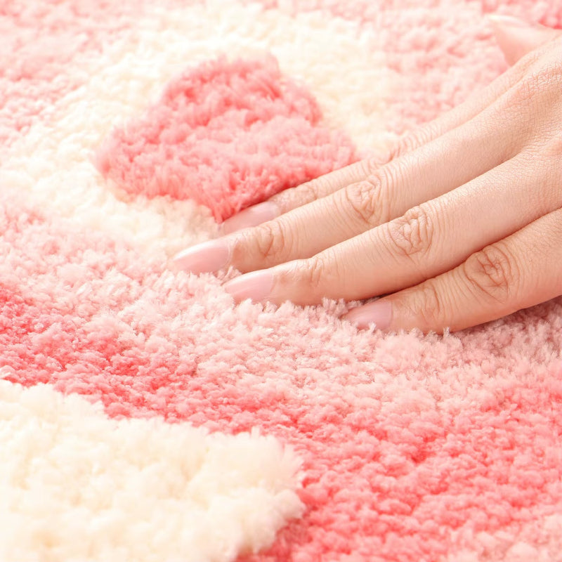 Tapis Rose Coeurs Moelleux