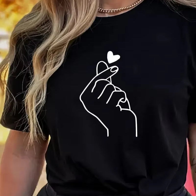 Tee Shirt Femme Noir et Décontracté sur une femme